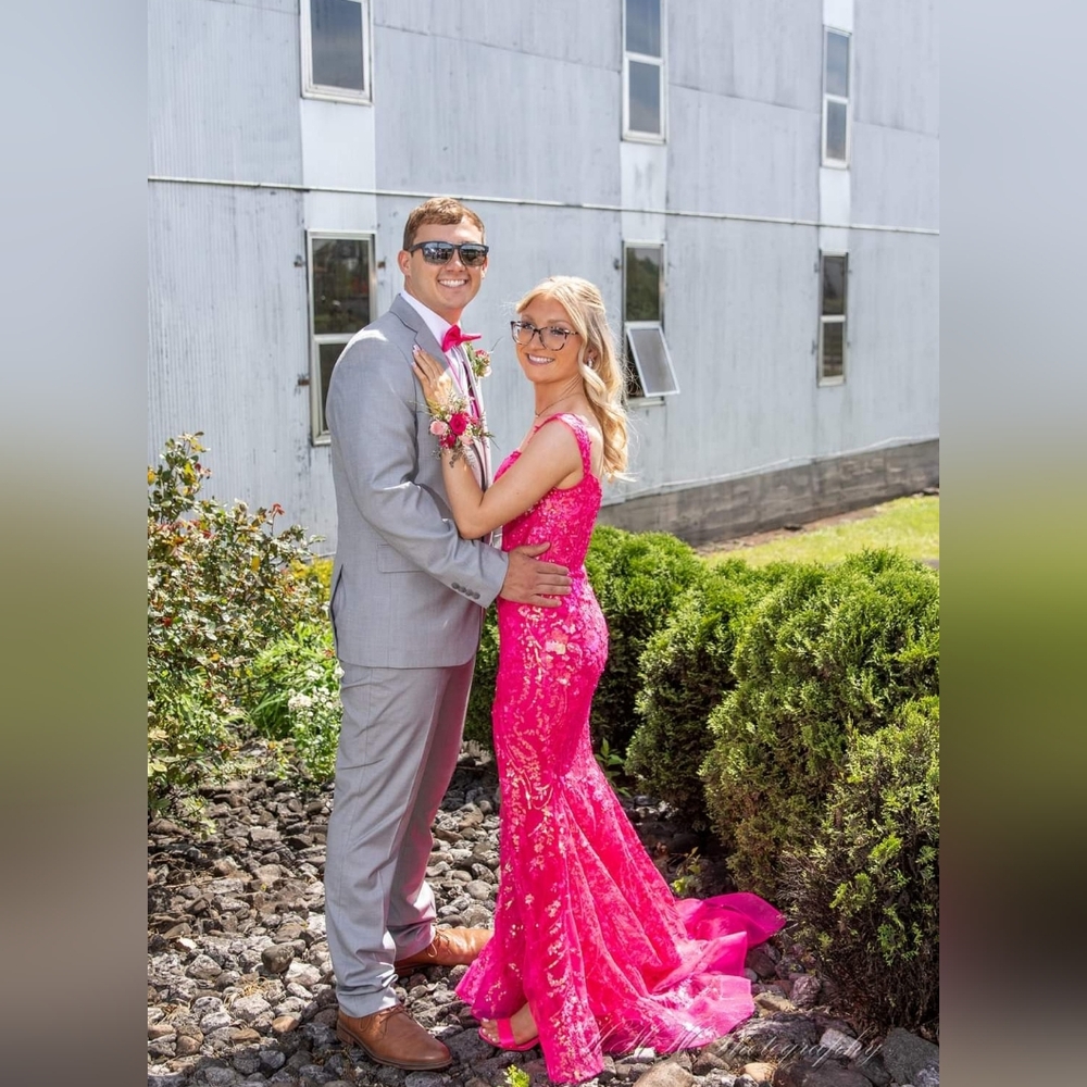Sherri Hill Pink Sequin Prom Dress - Picture 3 of 8